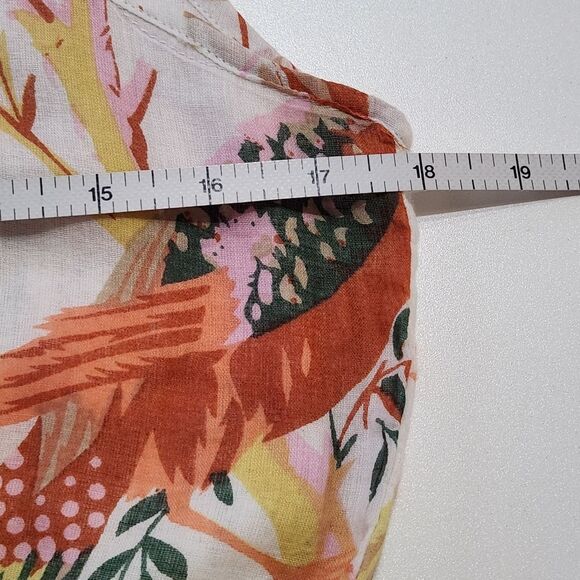 Ranee's Tropical Print Sleeveless Maxi Dress Tiered Pom Pom Trim Women's S/M - Picture 11 of 14